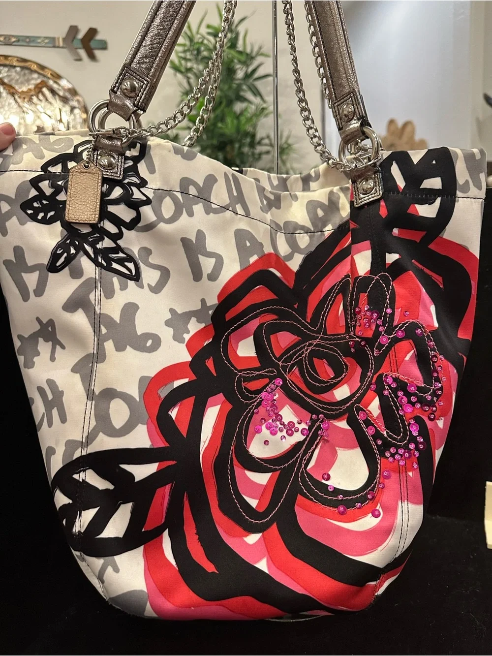 Coach Poppy #153 Graffiti Bella Glam Large Tote